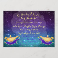 Arabian Nights Magic Lamp and Flying Carpet Invite