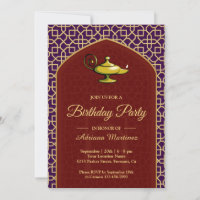 Arabian Nights Magic Lamp Purple Red Birthday