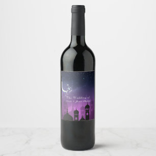 Arabian Nights Moroccan Purple Moonlight Wine Wine Label