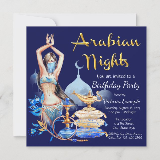 Arabian Nights Party Invitations (Front)