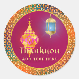 Arabian Nights Party Magic Lanterns Personalised Classic Round Sticker