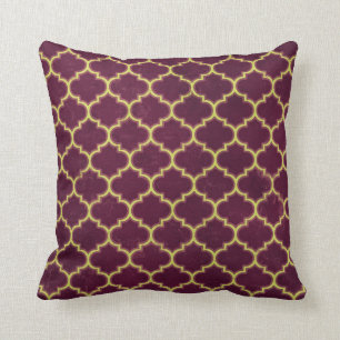Arabian Nights Plum Lattice Throw Pillow