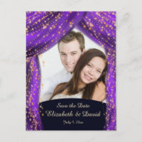 Arabian Nights Purple & Gold Photo Save the Date
