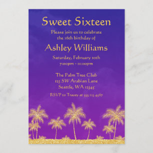 Arabian Nights Sweet 16 Birthday Party Invitation