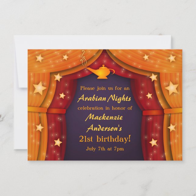 Arabian Nights Tent Party Invitations (Front)