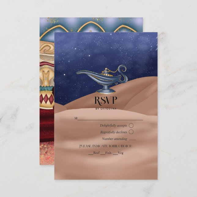 Arabian Nights Themed Party RSVP Card (Front/Back)