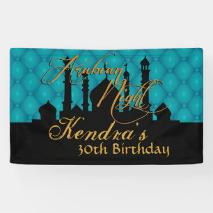 Arabian Nights Themed, Teal Green Banner