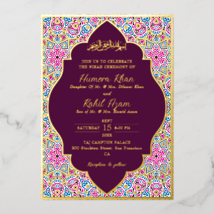 Arabian Plum Purple Gold Ornate Muslim Wedding