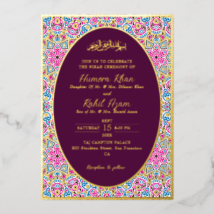 Arabian Plum Purple Gold Ornate Muslim Wedding