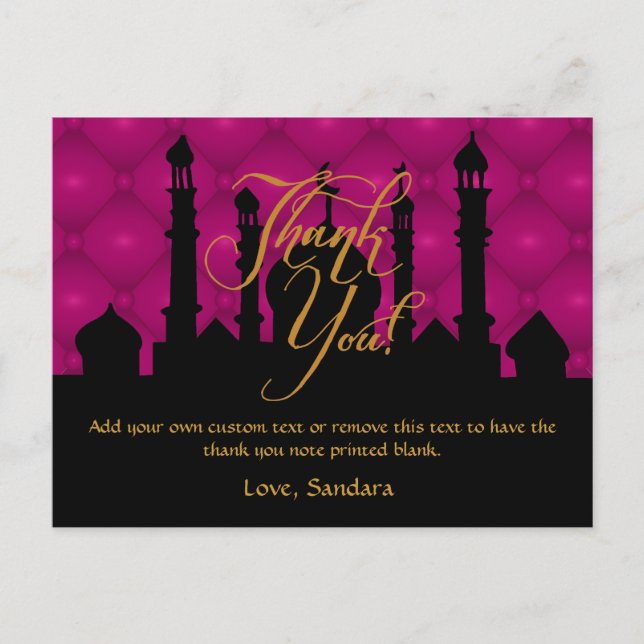 Arabian Themed Thank You Cards (Front)