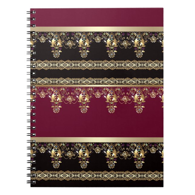Arabic abstract decorative east ornamental baroque notebook (Front)
