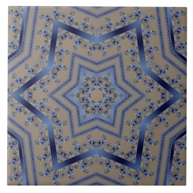 Arabic antique decorative east ornamental baroque ceramic tile (Front)