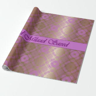 Arabic Birthday Radiant Orchid Mosaic Wrap Paper