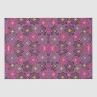 Arabic Boho Elegant Geometric Moroccan Pink Purple Tissue Paper