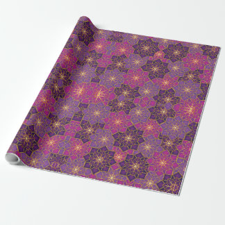 Arabic Boho Elegant Geometric Moroccan Pink Purple Wrapping Paper