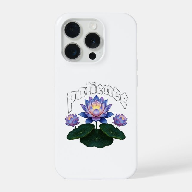 Arabic Calligraphy Sabr Patience - Zen Lotus Flowe iPhone Case (Back)