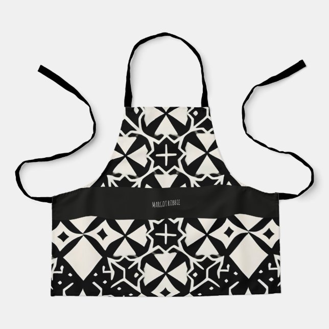 Arabic Crosses and rhombuses Geometric Pattern Apron (Front)