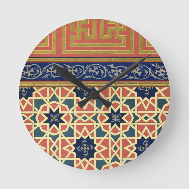 Arabic decorative designs (colour litho) round clock (Front)