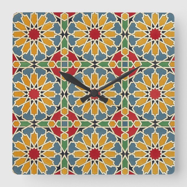 Arabic Design #7 at Emporio Moffa Square Wall Clock (Front)