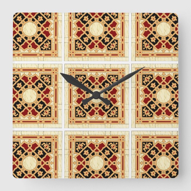 Arabic Design #9 at Emporio Moffa Square Wall Clock (Front)