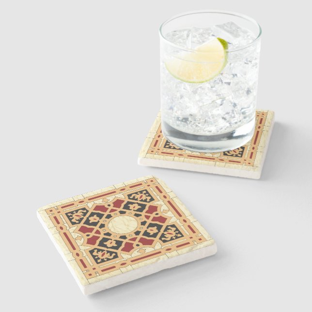 Arabic Design #9 at Emporio Moffa Stone Coaster (Side)
