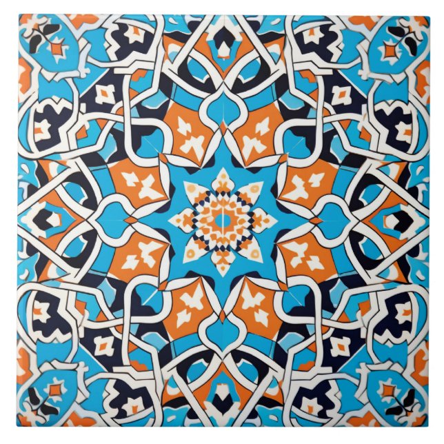 Arabic design styled themed  ceramic tile (Front)