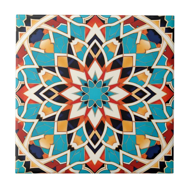 Arabic design styled themed ceramic tile (Front)