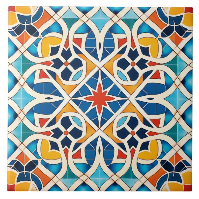 Arabic design styled themed  ceramic tile (Front)