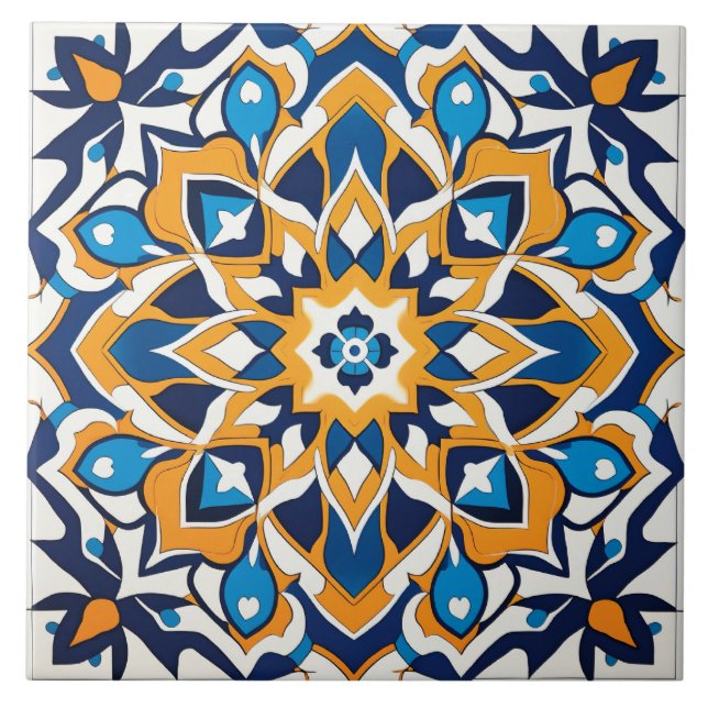 Arabic design styled themed  ceramic tile (Front)