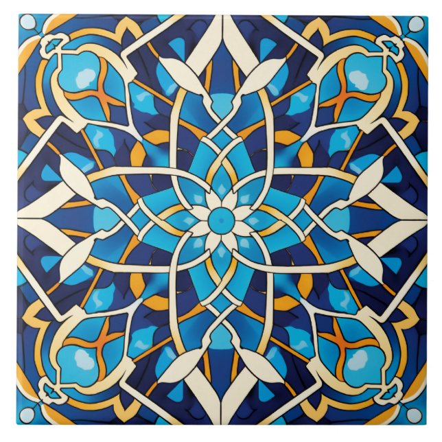 Arabic design styled themed  ceramic tile (Front)