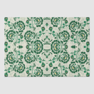 Arabic Elegant Floral Geometric Green Moroccan  Tissue Paper