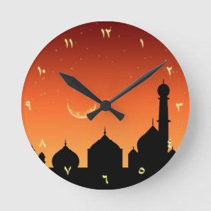 Arabic Evening Sky - Round Clock