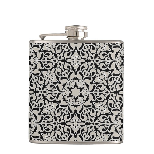 Arabic floral pattern hip flask (Front)