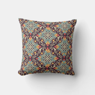 Arabic Floral Throw Pillow