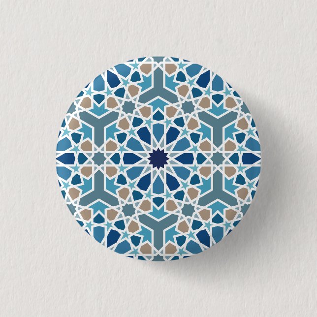 Arabic Geometric Design Pattern 3 Cm Round Badge (Front)