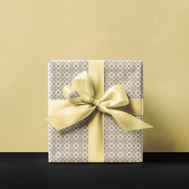 Arabic Geometric | Navy Blue Tan Wrapping Paper (Creator Uploaded)