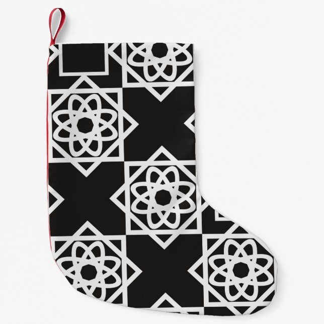 Arabic geometric pattern. Art decor. Islam. Flower Small Christmas Stocking (Front)