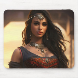 Arabic Girl Oriental Beauty Mouse Pad