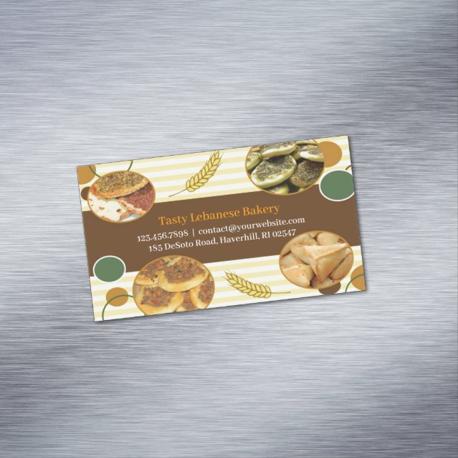 Arabic Lebanese Bakery Magnetic Business Card (In Situ)