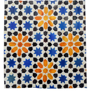 Arabic mosaic of tiles in Moroccan style, decorati Shower Curtain