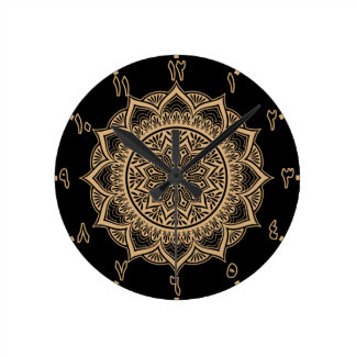 Arabic Numbers Mandala Round Clock