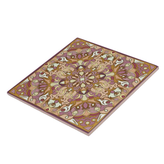 Arabic ornate rich pattern ceramic tile (Side)