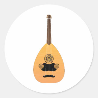 Arabic Oud Music Instrument Classic Round Sticker