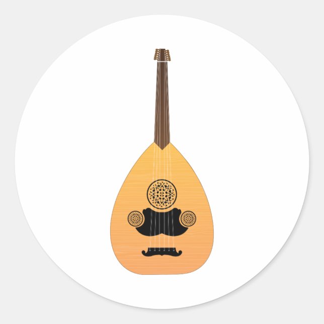 Arabic Oud Music Instrument Classic Round Sticker (Front)
