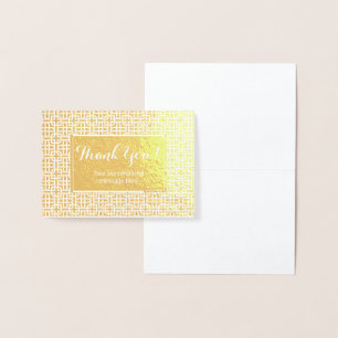 Arabic Personalised Real Gold Foil Thank you Foil Card