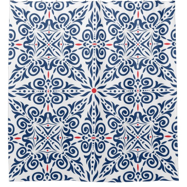 Arabic seamless pattern. colourful background on a shower curtain (Front)