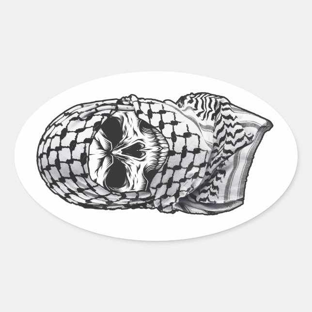 Arabic Skull Kufiya Shemagh Sticker (Front)