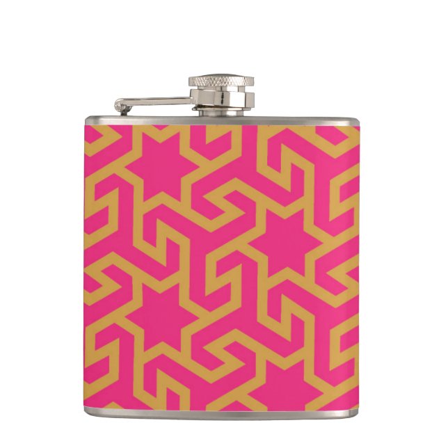 Arabic Star Shaped Pattern Hip Flask (Front)
