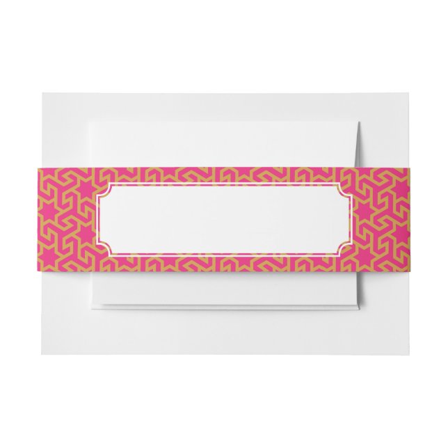 Arabic Star Shaped Pattern Invitation Belly Band (Front Example)