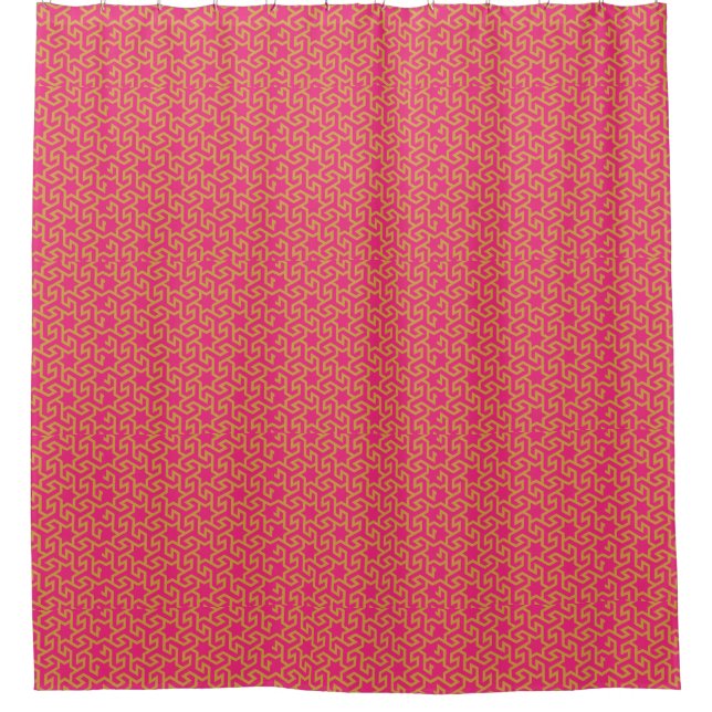 Arabic Star Shaped Pattern Shower Curtain (Front)